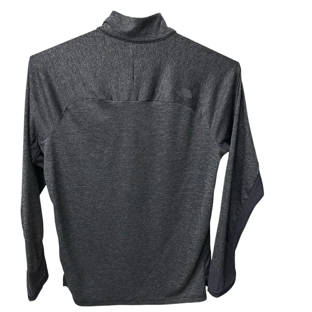 The North Face 1/4 Zip Pullover Men's‎ Medium Grey Mock Neck Lightweight Running